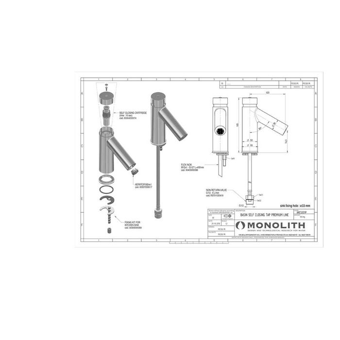 Конзолна мивка SNR-Р смесител пуш бутон