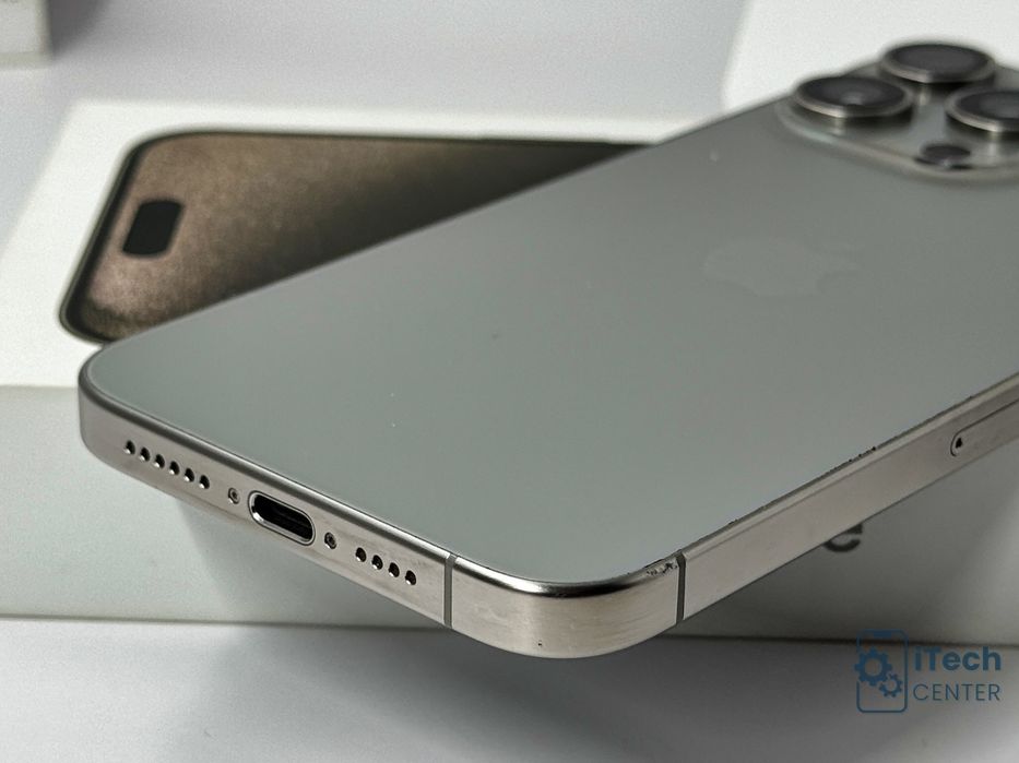 iPhone 15 Pro Max, 512GB, Natural Titanium, 100% батерия, ОТЛИЧЕН, 1г. ГАРАНЦИЯ!