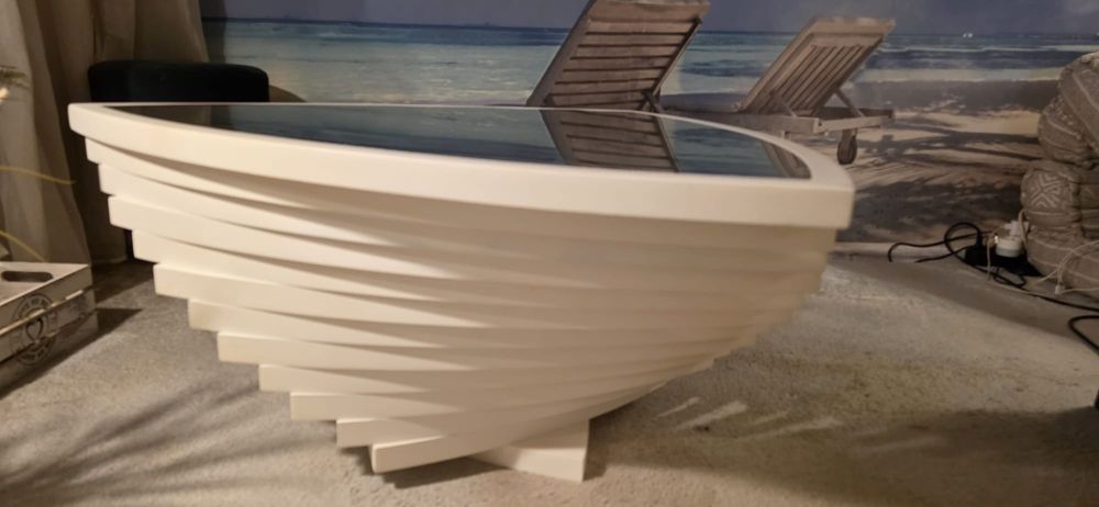 Masă living design modern, sticlă securizată