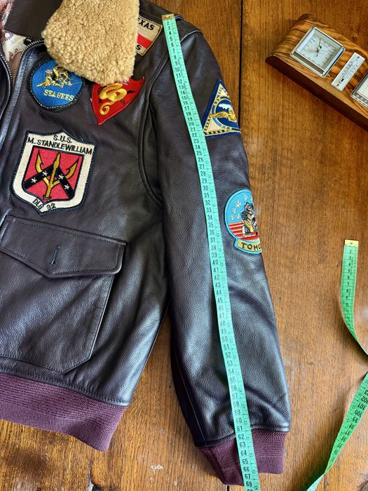 Geacă piele bărbați, stil vintage Top Gun