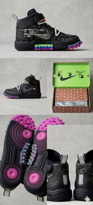 Off-White x Nike Air Force 1 Mid 'Black' - Nou, Deadstock, Full Box