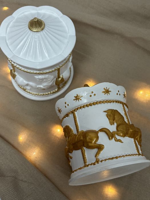 Свеча в кашпо из гипса