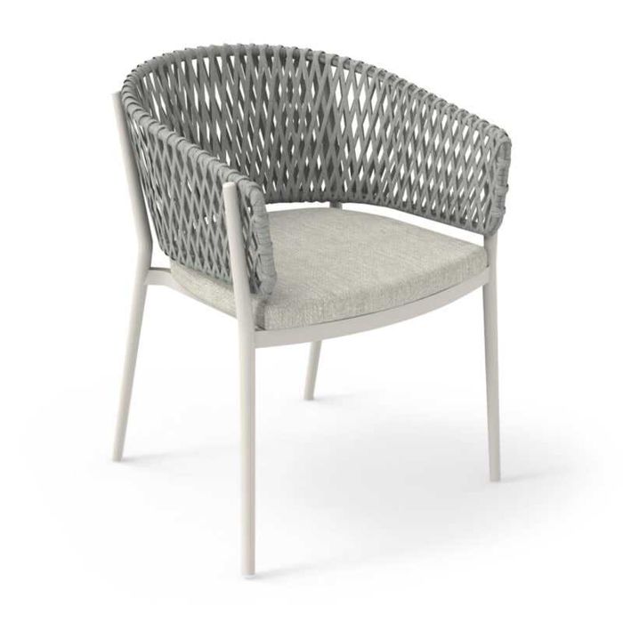 Трапезен стол Camellia, Червен, Кремав, Сив, Текстил, 77.5х78.5х76см.