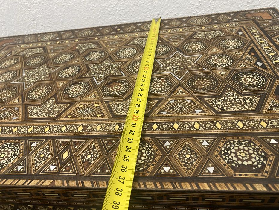 Сирия Damascus инкрустирана маса седеф мозайка 1920 помощна мадичка