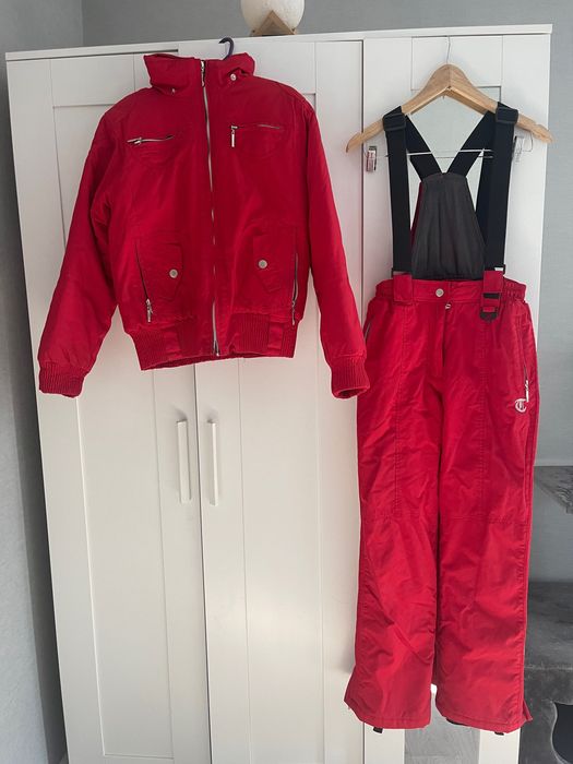 Лыжный костюм, красный, размер М