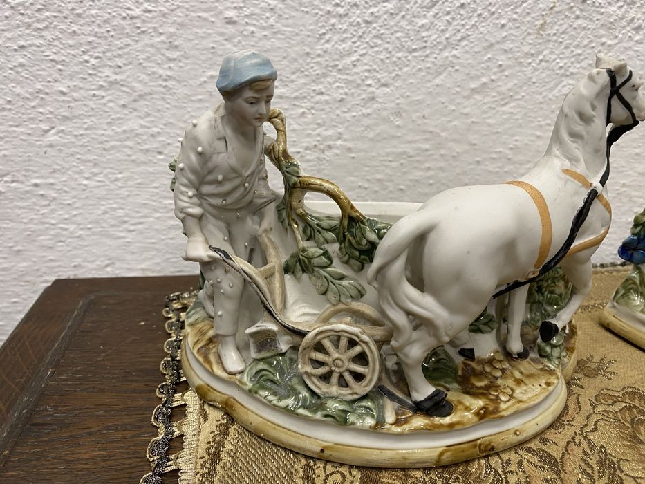 Немска порцеланова двойка коне Thuringia Германия 1900 1930