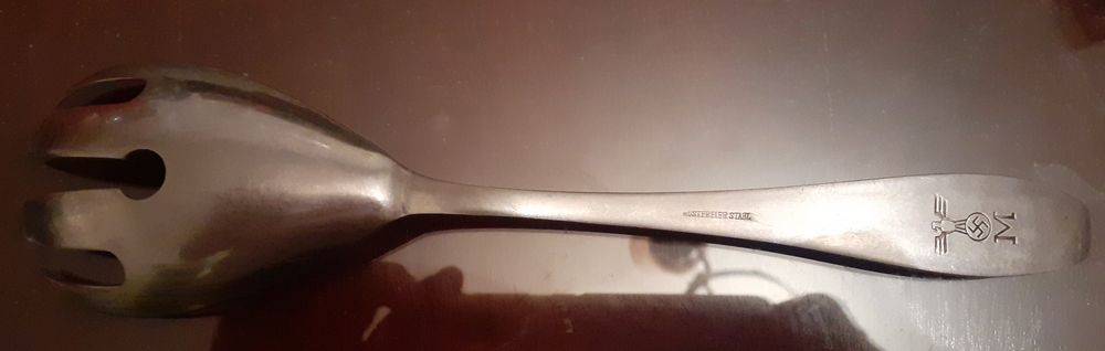 Anuntul 1/5 - lingură/furculiță servire salată Kriegsmarine (marina germană WW2) originală