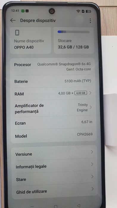 OPPO A40 128GB Dual SIM Starry Purple Nou Necodat Garantie Curier OLX