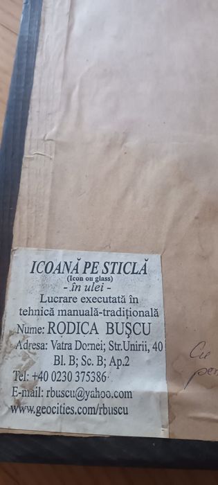 Icoana pictura pe sticla