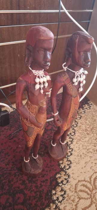 2 ръчно изработени африкански дърворезби