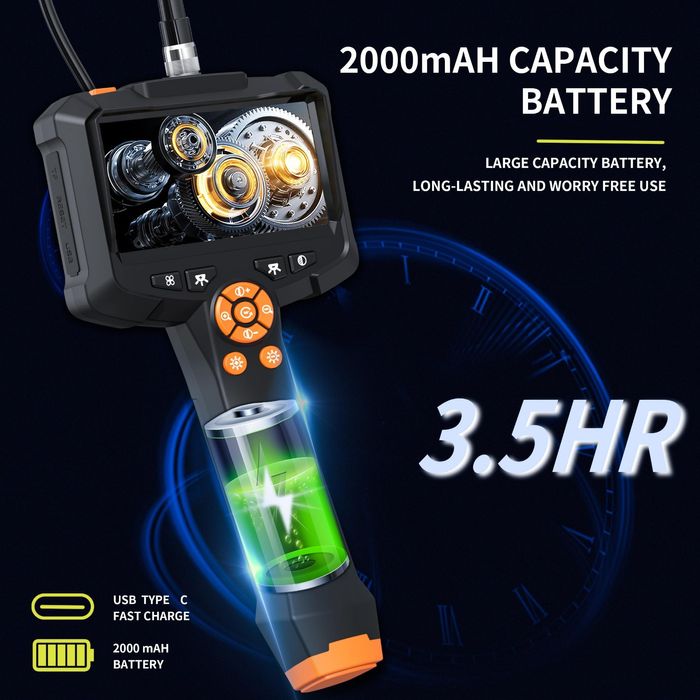 Ендоскопска камера двойна леща 4.3'' IPS екран 1080P Ендоскоп Бароскоп