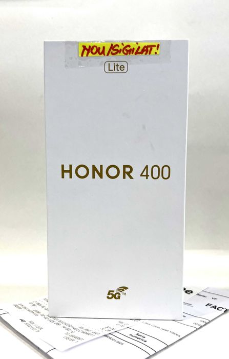Honor 400 Lite 5G, 256GB/8GB RAM, garantie 2ani, Velvet Black, NOU/Sigilat!