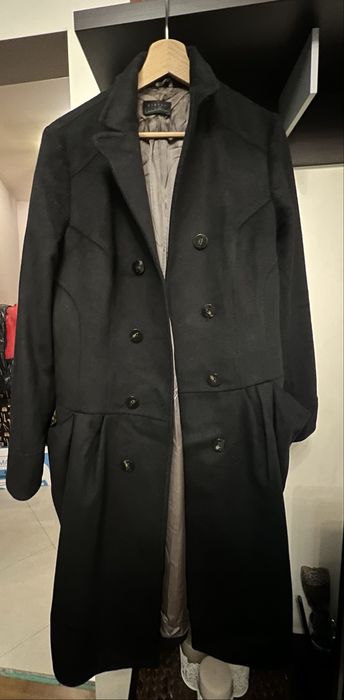 Черно палто Sisley/Limited edition/,вълна,размер 46