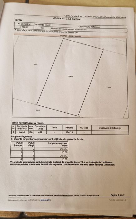Vand 3 loturi de teren intravilan 407mp Costinesti, Schitu