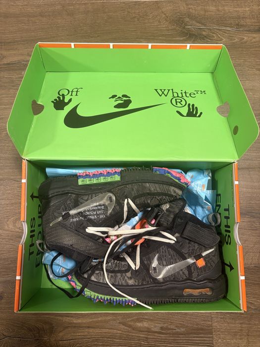 Nike Air Force 1 Mid-Off White Black Full Box