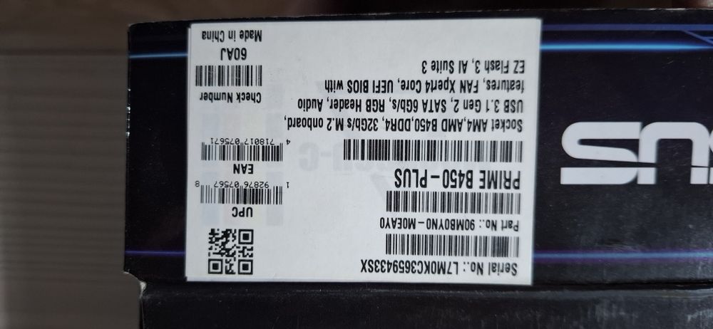 Материнская плата ASUS PRIME B450-PLUS