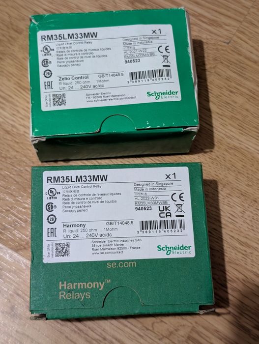 Releu nivel Schneider Electric RM35LM33MW - Nou în cutie
