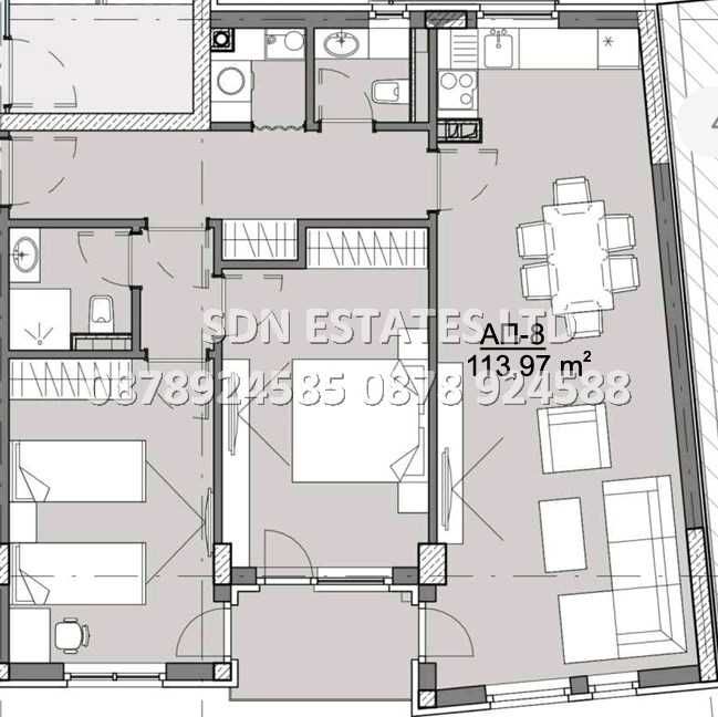 Продава се Тристаен апартамент в Казанлък - 114 кв.м за 969 €/кв.м - Снимка #1