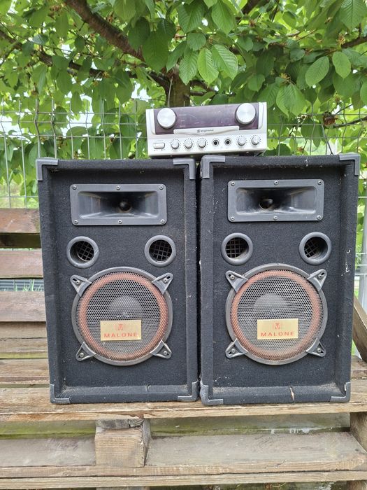 Vând boxe pasive Malone + amplificator Skytronic – 300 lei