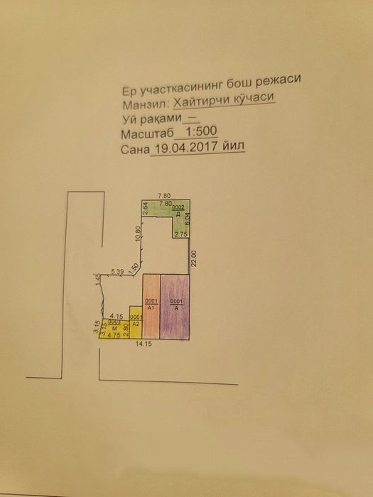 ул.Хатирчи ЭлектроДепо 2уч-ка 2,5+3сот 2Дома 5+5ком Фасад14м (12,5х44)