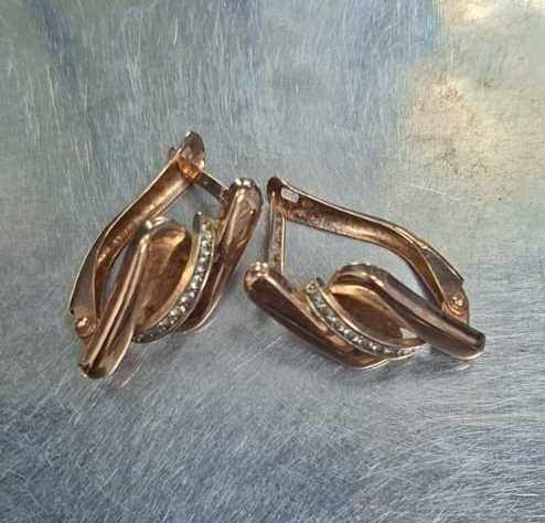 Серьги красное золото