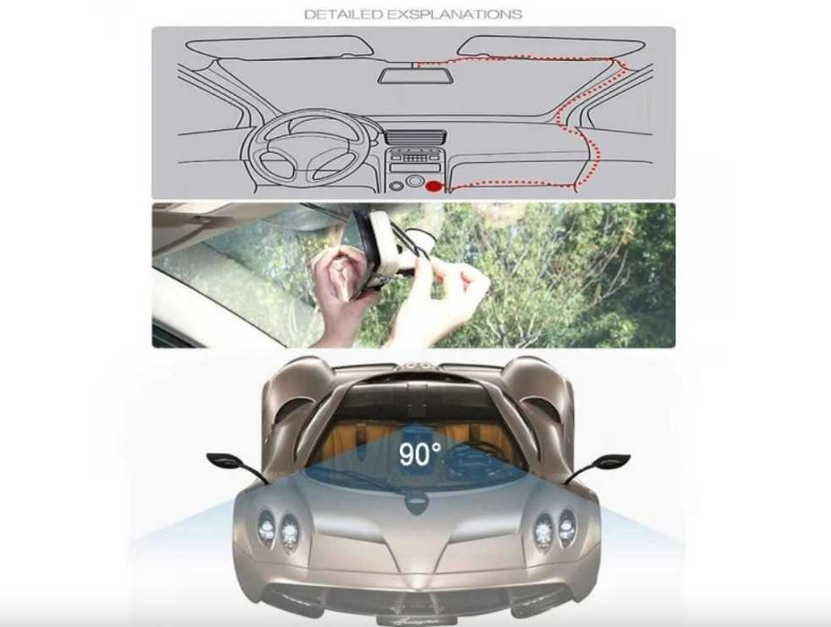 Огледало видеорегистратор с 2 камери предна и задна камера