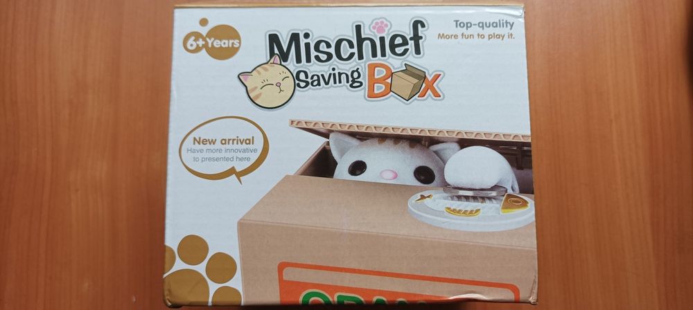 Нова! Интерактивна музикална мини детска спестовна касичка коте