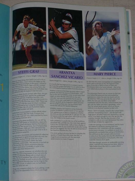Официално списание от тенис турнира Уимбълдън 1995 с Магдалена Малеева