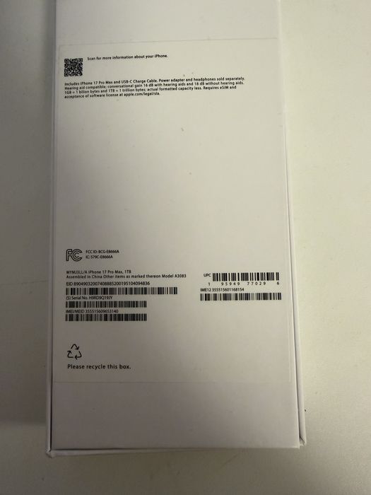 Продается iphone 17 pro max 1tb новый