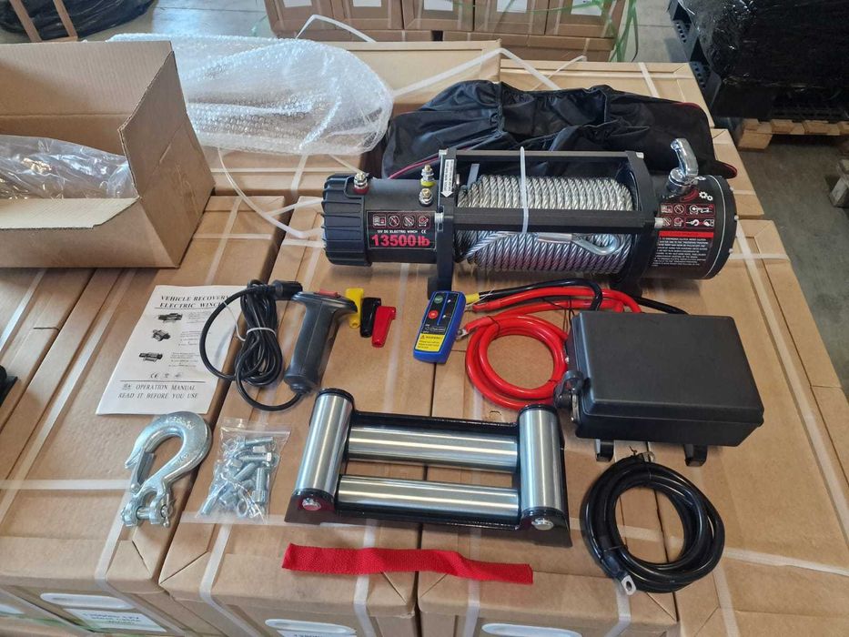 Troliu Auto 13.500 LBS 12V – Wireless, Cablu Oțel, Garanție