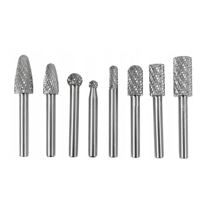 Set 8 freze de carbura, pentru metal, HSS, Verke