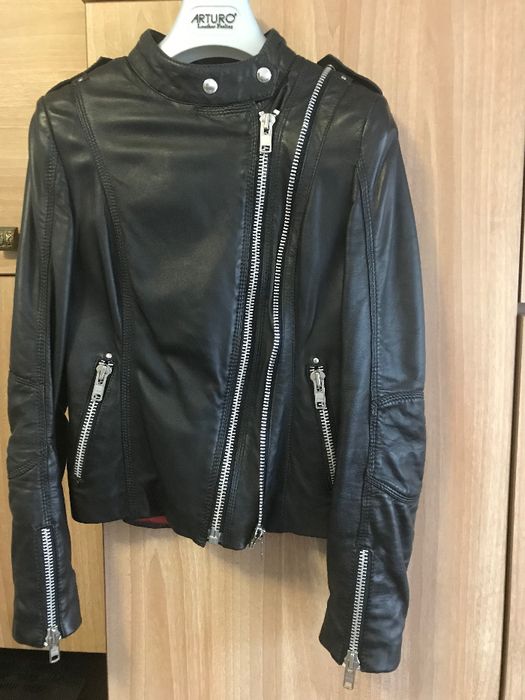 Geaca piele naturala moto, jacheta biker de dama