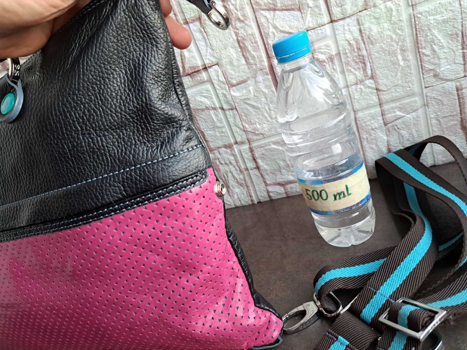 дамска чанта,Gabs-Нова! черна/розова чанта-естествена кожа