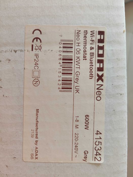 Нов ADAX wi-fi neo 06 kwt конвектор адакс