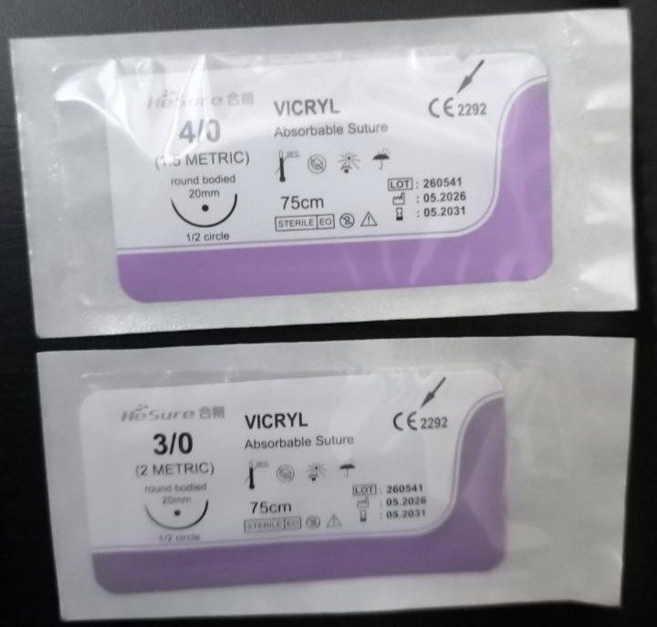 Vicryl 3/0-4/0 хирург. нить рассасы.