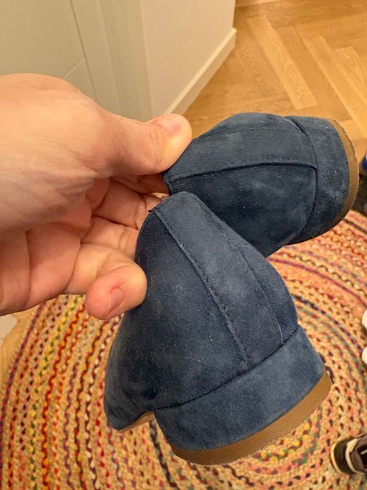 Pantofi balerini piele intoarsa albastri marime 38
