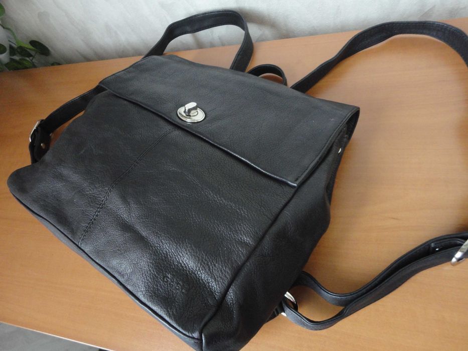 Естествена кожа/дамска чанта/раница