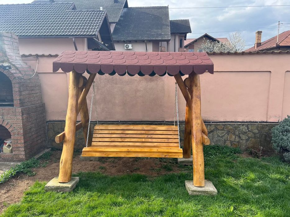 Leagane rustice din lemn masiv