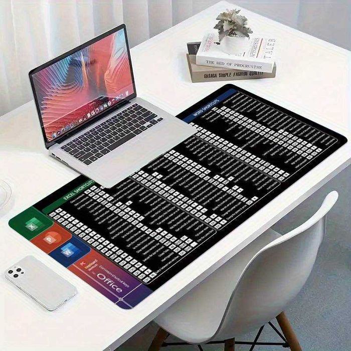 Гумирана подложка за мишка/лаптоп, Win & MS Office Shortcuts Mouse Pad
