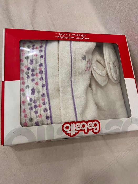 Халатик+ тапочки+мочалка+ полотенце