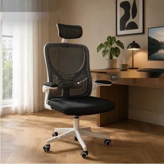 Компьютерное кресло ErgoFlex Basic, черно-белое