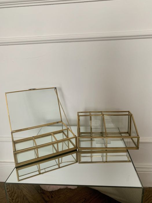 Стъклени винтидж кутии за бижута