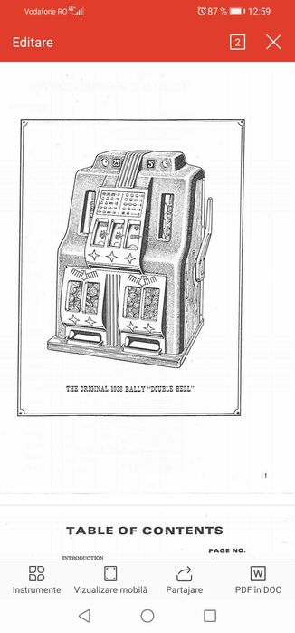 Manual Complect Service BALLY SLOT MACHINE serie E 1980-1986