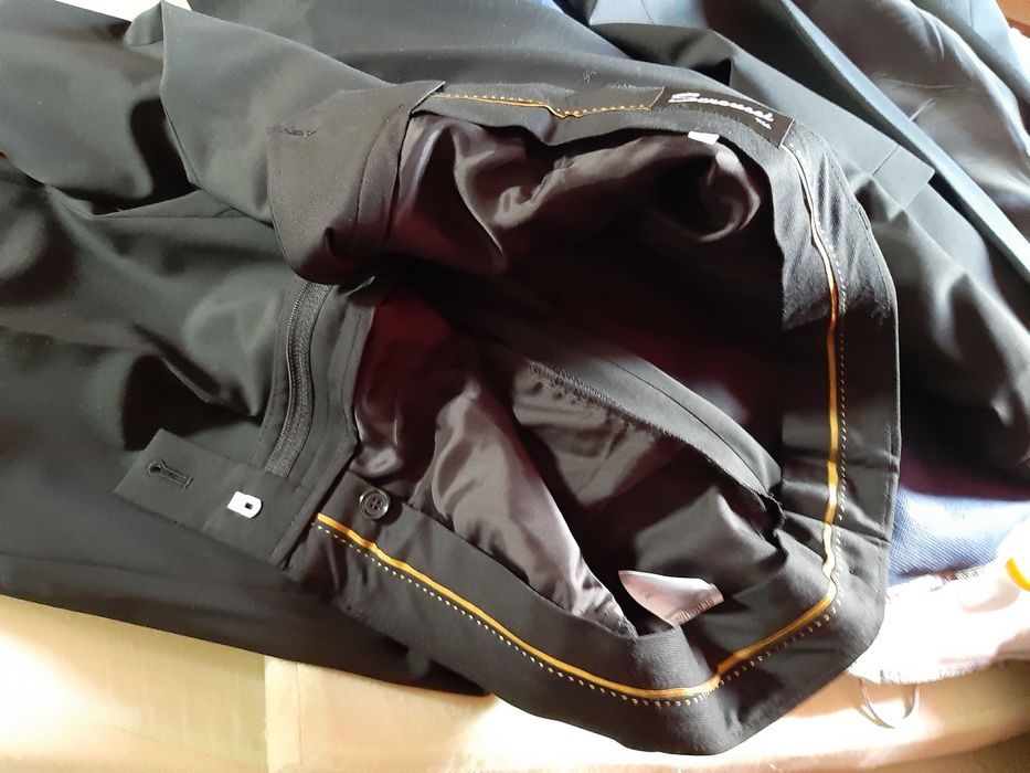 Costum negru barbatesc din Lana+Lycra, Gala, marca Seroussi (Italia)