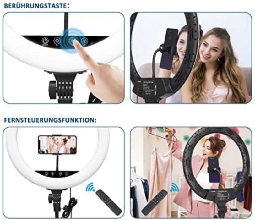 LED лампа 18 инчова със статив със сензор и дистанционно управеление