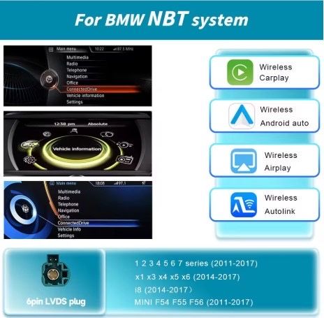 Безжичен CarPlay Android Auto за BMW