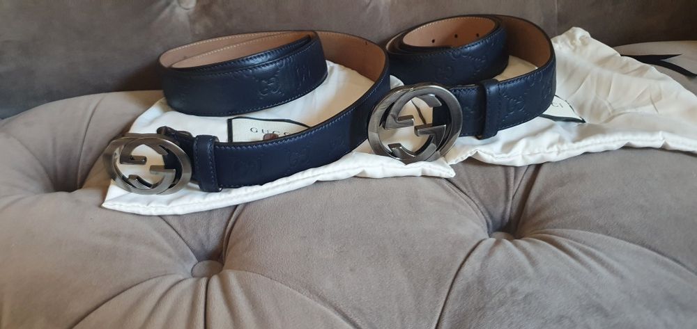 Curea gucci piele naturala bleumarin