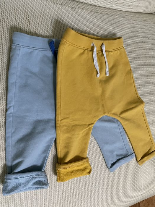 Брюки из плотного хлопка с начесом на 9-12мес., 76р.