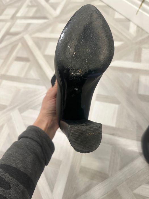 Естествена кожа боти с ток