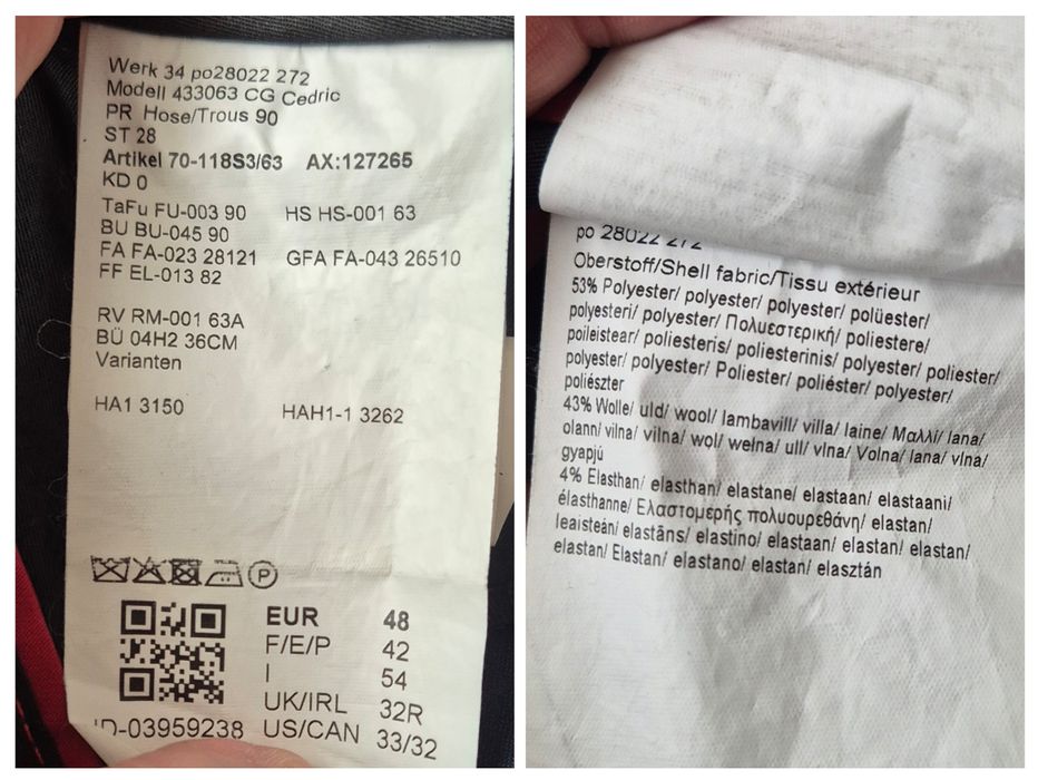 Pantaloni eleganți CG Club of Gents, Cedric Slim Fit, Lână, Bărbați -